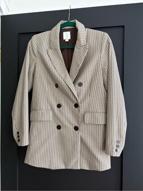 Joie Plaid Double-Breasted Blazer